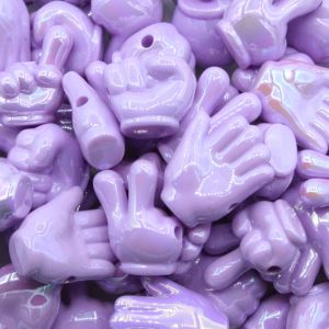 Hands Bead Mix - Purple Luster - 20mm