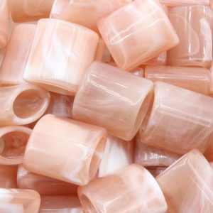 Cylinder Bead - Marbled Ant Pink - 18mm