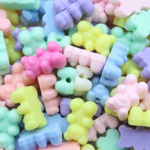 Teddy Bear Bead - 18mm - Pastel Mix