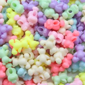 Teddy Bear - Bead- 13mm - Pastel Mix