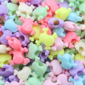 Skull Pony Bead - 13mm - Pastel Mix