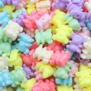 Teddy Bear - Bead- 13mm - Pastel Mix