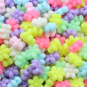 Flower Bead - 11mm - Pastel Mix