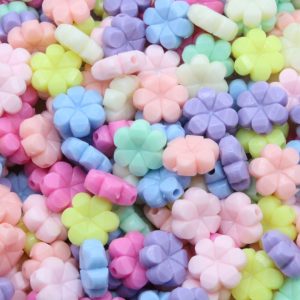 Flower Bead - 12mm - Pastel Mix