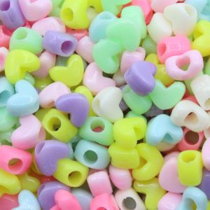 Heart Bead - 10mm - Pastel Mix