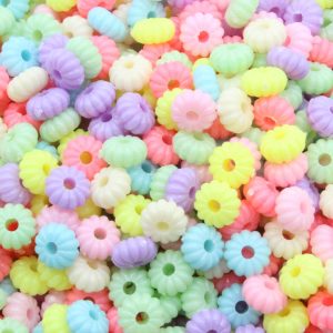 Pumpkin Spacer Bead - 8mm - Pastel Mix