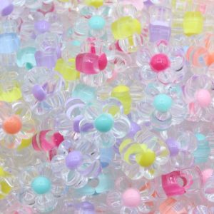 Flower Bead - 12mm - Colourlined Mix
