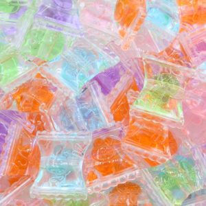 Lolly Bead – 21mm – Transparent Mix