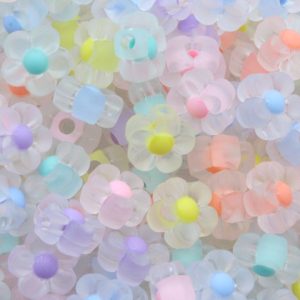 Flower Bead - 12mm - Colourlined Frost Mix