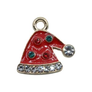 Christmas Hat Charm - Gold - 15mm