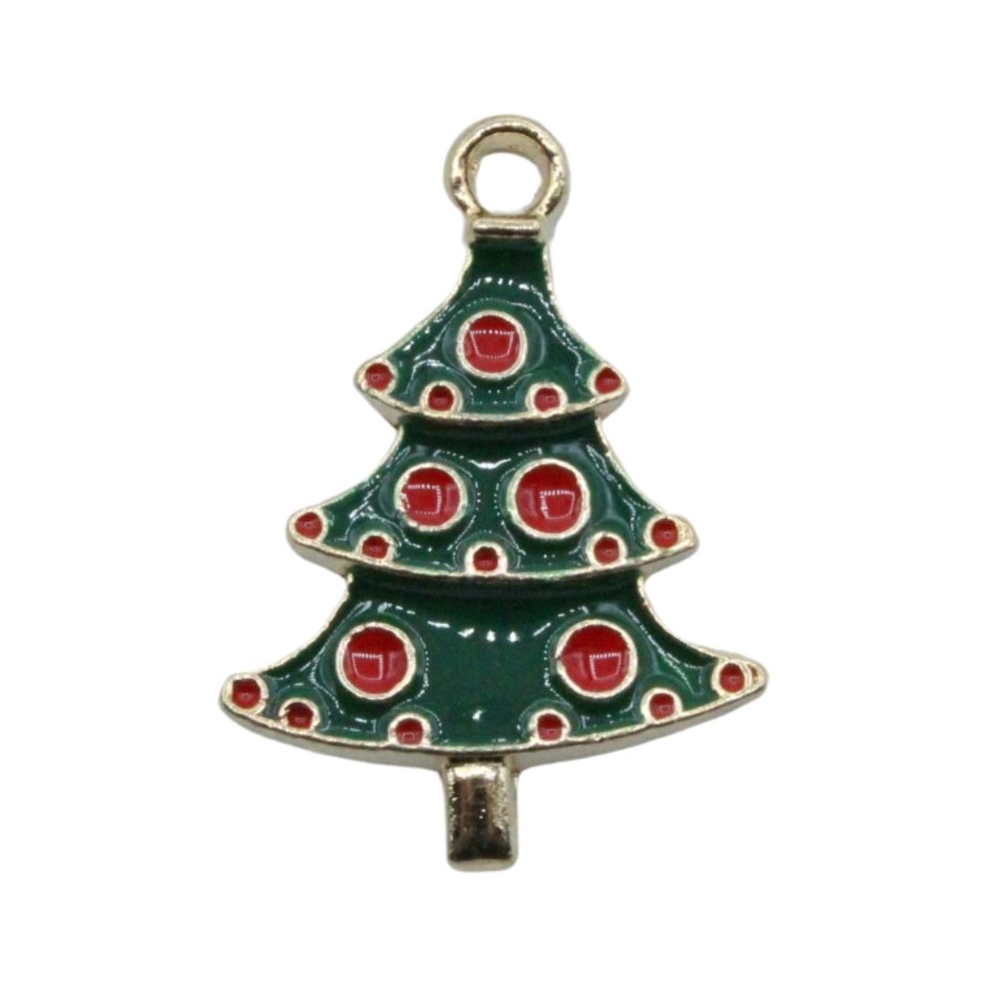 Christmas Tree Charm Gold 25mm Bead, Trimming & Craft Co