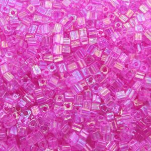 6/0mm Bugle Bead – Pink AB – Price per gram