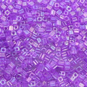 6/0mm Bugle Bead – Purple AB – Price per gram