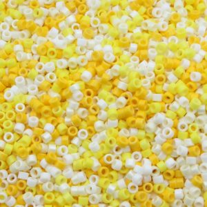 2.5mm Bugle Bead – Yellow Mix – Price per gram