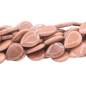 Sand Stone – SYN – 18 x 13mm Drop – 35cm Strand