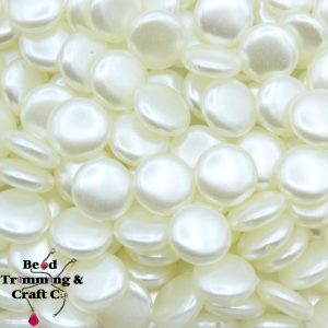 Flat Coin – 12mm - Cream Pearl