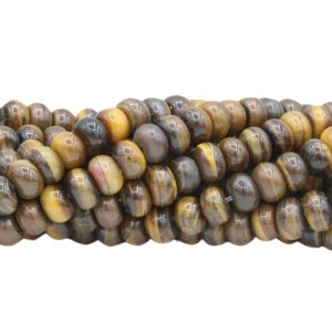 Tiger Eye - 8mm Rondelle - 38cm Strand