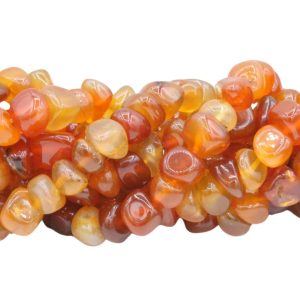Agate - 11mm Pebble - 37cm Strand - Orange