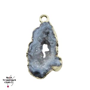 Druzy Crystal / Faux Gold Pendant - 15 - 25mm