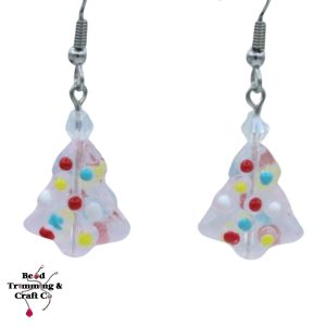 Christmas Tree Earrings - Pink