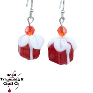 Christmas Present Earrings - Red