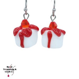Christmas Present Earrings - White