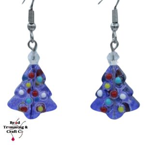 Christmas Tree Earrings - Purple
