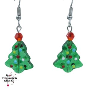 Christmas Tree Earrings - Green