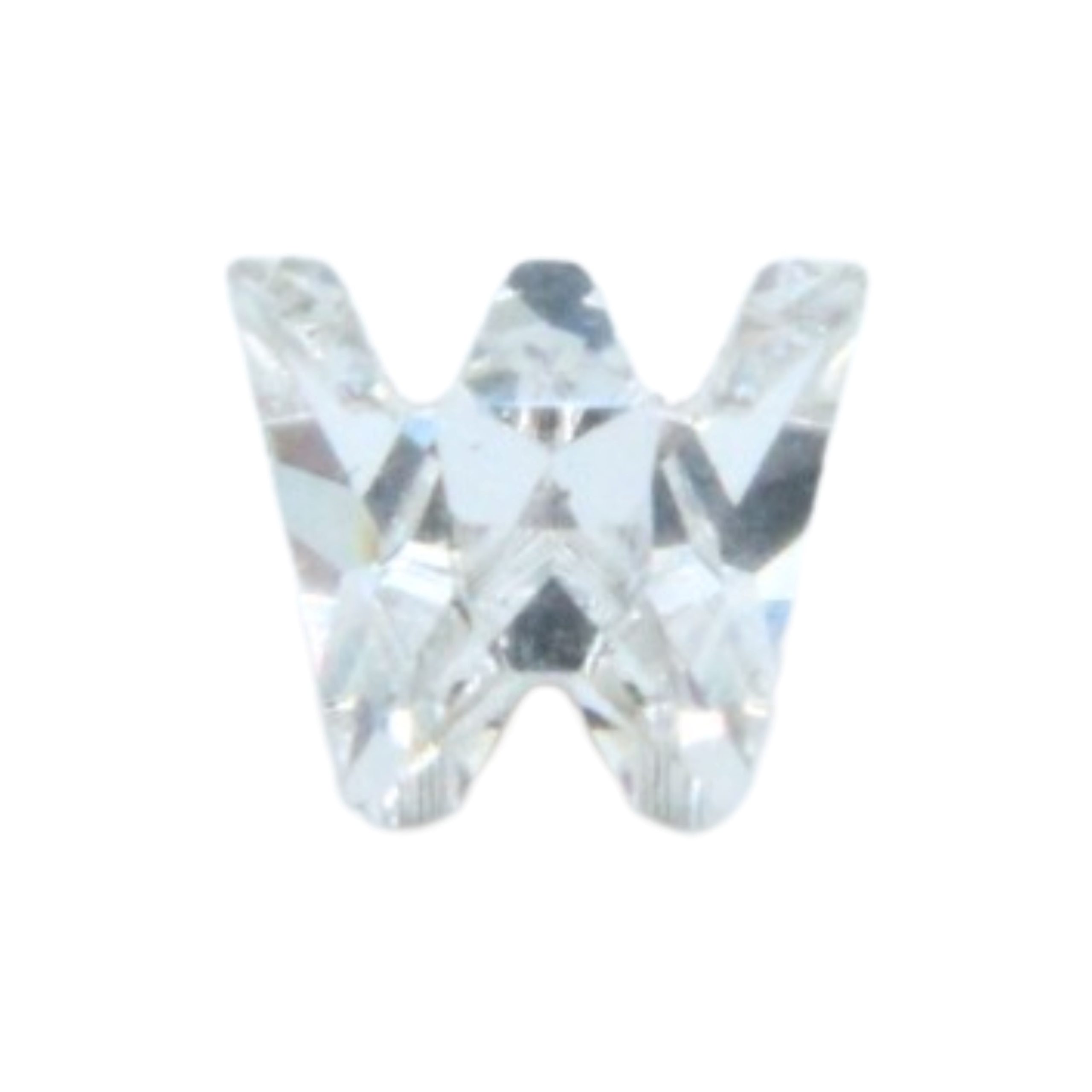 Swarovski 4889 - Letter W Fancy Stone - 8mm - Crystal F