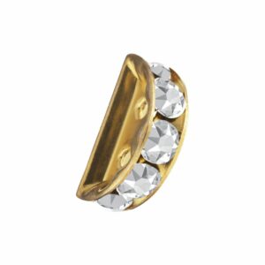 Swarovski 177313 - Rondelle 1/2 Moon - 2 Row - 13mm - Crystal / Gold
