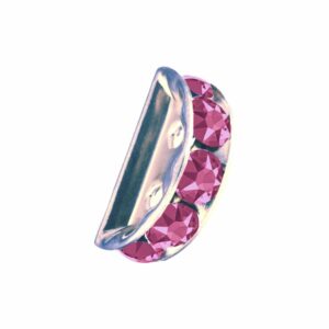 Swarovski 177313 - Rondelle 1/2 Moon - 2 Row - 13mm - Rose / Silver