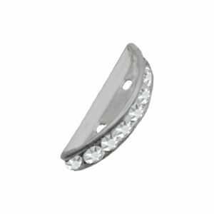Swarovski 177319 - Rondelle 1/2 Moon - 2 Row - 19mm - Crystal / Rhodium