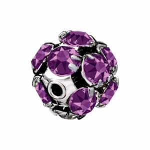 Rondelle Ball - Round - 6mm - Czech - Amethyst / Silver