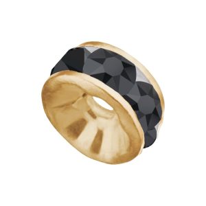 Swarovski 177508 – Rondelle - Round - 8mm - Jet / Gold