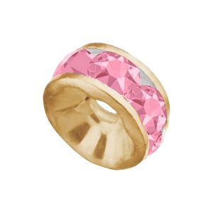 Swarovski 177510 – Rondelle - Round - 10mm - Light Rose / Gold