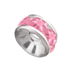 Swarovski 177508 – Rondelle - Round - 8mm - Light Rose / Silver