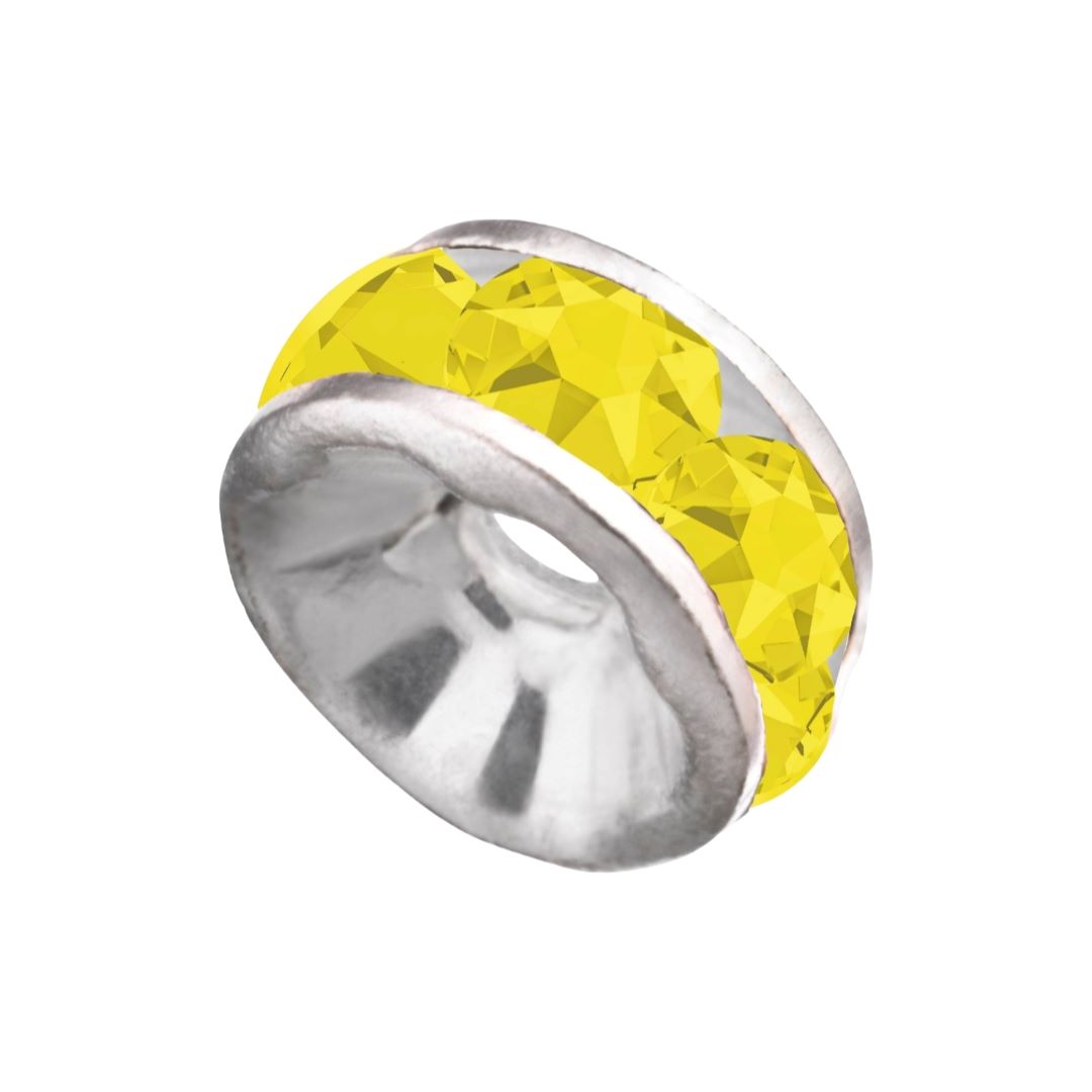 Swarovski 177504 – Rondelle - Round - 4mm - Light Topaz / Silver