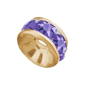 Swarovski 177508 – Rondelle - Round - 8mm - Tanzanite / Gold