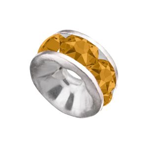 Swarovski 177508 – Rondelle - Round - 8mm - Topaz / Silver