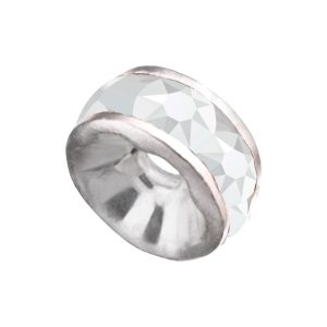 Swarovski 177508 – Rondelle - Round - 8mm - White Alabaster / Silver