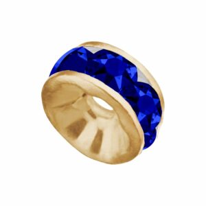 Swarovski 177506 – Rondelle - Round - 6mm - Capri Blue / Gold