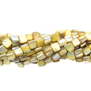 Shell – Bone Shape – 7mm - Yellow - 39cm Strand