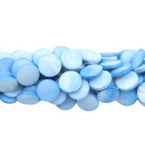 Shell – Coin – 13 to 14mm - Light Blue - 39cm Strand