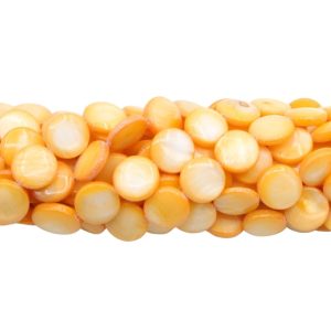 Shell – Coin – 11 to 12mm - Orange - 39cm Strand