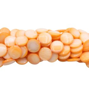Shell – Coin – 13 to 14mm - Orange - 39cm Strand