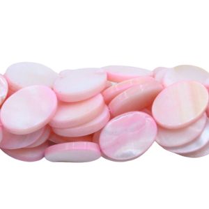 Shell – Oval – 18mm - Light Pink - 39cm Strand