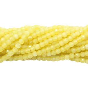 Cubic Zirconia – 4 x 3mm Faceted - 36cm Strand - Yellow