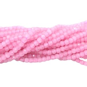 Cubic Zirconia – 4 x 3mm Faceted - 36cm Strand - Rose