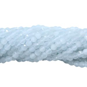 Cubic Zirconia – 4 x 3mm Faceted - 36cm Strand - White Opal