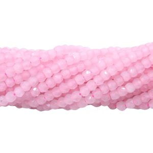 Cubic Zirconia – 4 x 3mm Faceted - 36cm Strand - Light Rose